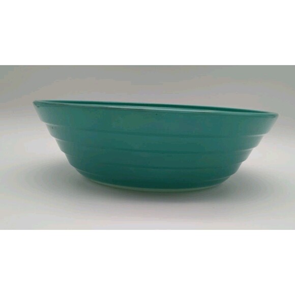 Hazel Atlas Moderntone Platonite Aqua Green  Serving Bowl - Picture 1 of 6